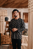 The Bay Men Kurta - Black Stripe