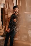 The Bay Men Kurta - Black Stripe