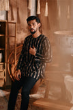 The Bay Men Kurta - Black Stripe