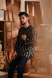 The Bay Men Kurta - Black Stripe