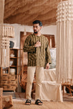 The Bay Men Kurta - Olive Stripe