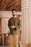 The Bay Men Kurta - Olive Stripe