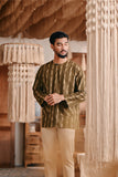 The Bay Men Kurta - Olive Stripe