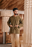 The Bay Men Kurta - Olive Stripe