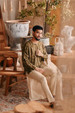 The Bay Men Kurta - Olive Stripe