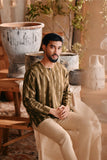 The Bay Men Kurta - Olive Stripe