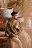 The Bay Men Kurta - Olive Stripe