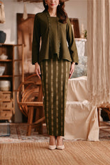 The Bay Women Folded Skirt - Olive Stripe