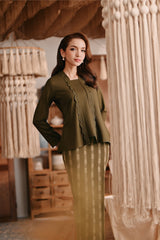 The Bay Women Broderie Kebaya Top - Olive