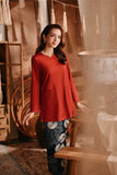 The Bay Women Broderie Kurung Blouse - Terracotta