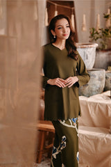 The Bay Women Broderie Kurung Blouse - Olive