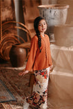 The Bay Broderie Kebaya Top - Brown