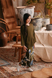 The Bay Broderie Kurung Blouse - Olive