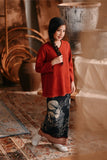 The Bay Broderie Kurung Blouse - Terracotta