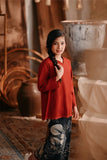 The Bay Broderie Kurung Blouse - Terracotta