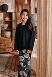 The Bay Broderie Kebaya Top - Black