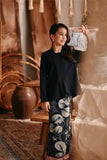 The Bay Broderie Kebaya Top - Black