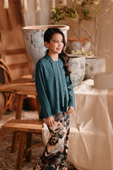 The Bay Broderie Kebaya Top - Emerald Green