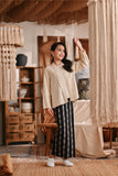 The Bay Broderie Kebaya Top - Khaki