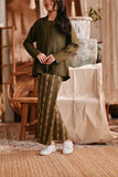 The Bay Folded Skirt - Olive Stripe