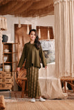 The Bay Folded Skirt - Olive Stripe