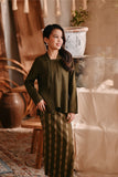 The Bay Broderie Kebaya Top - Olive