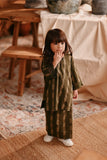 The Bay Summer Kurung Top - Olive Stripe