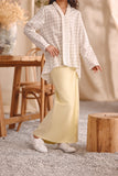 The Bayu Back Pleats Skirt - Baby Yellow