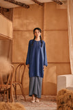 The Nest Women Kurung Riau Top - Steel Blue