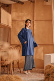 The Nest Women Kurung Riau Top - Steel Blue