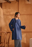 The Nest Women Kurung Riau Top - Steel Blue