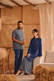 The Nest Women Kurung Riau Top - Steel Blue