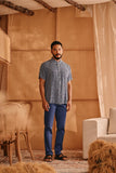 The Nest Men Batik Shirt - Blue Checked