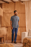 The Nest Men Batik Shirt - Blue Checked