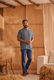 The Nest Men Batik Shirt - Blue Checked