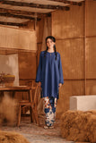 The Nest Women Kurung Riau Top - Steel Blue