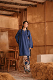 The Nest Women Kurung Riau Top - Steel Blue