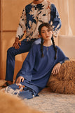 The Nest Women Kurung Riau Top - Steel Blue