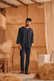 The Nest Men 3/4 Sleeve Kurta - Navy Blue