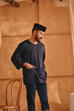 The Nest Men 3/4 Sleeve Kurta - Navy Blue