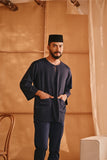 The Nest Men 3/4 Sleeve Kurta - Navy Blue