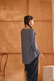 The Nest Women Flare Blouse - Blue Checked