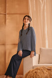 The Nest Women Flare Blouse - Blue Checked