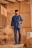 The Nest Men 3/4 Sleeve Kurta - Steel Blue