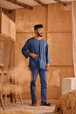 The Nest Men 3/4 Sleeve Kurta - Steel Blue