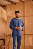 The Nest Men 3/4 Sleeve Kurta - Steel Blue