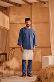 The Nest Men 3/4 Sleeve Kurta - Steel Blue