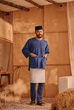 The Nest Men 3/4 Sleeve Kurta - Steel Blue