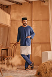 The Nest Men 3/4 Sleeve Kurta - Steel Blue