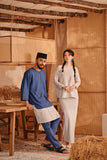 The Nest Men 3/4 Sleeve Kurta - Steel Blue